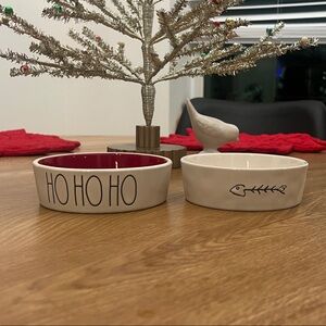 Rae Dunn Red and White Holiday Bowl Set